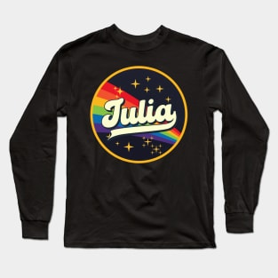 Julia // Rainbow In Space Vintage Style Long Sleeve T-Shirt